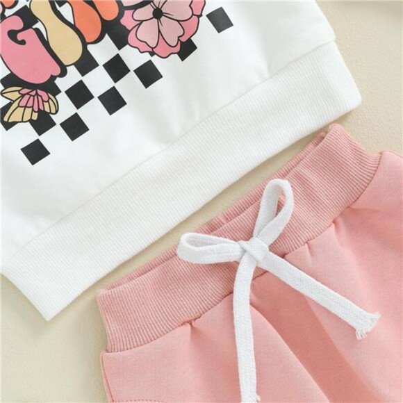 2Pcs Set Infant Baby Girl Fall Dress Girl Long Sleeve‎ Crewneck Sweatshirt Pants - Picture 5 of 6